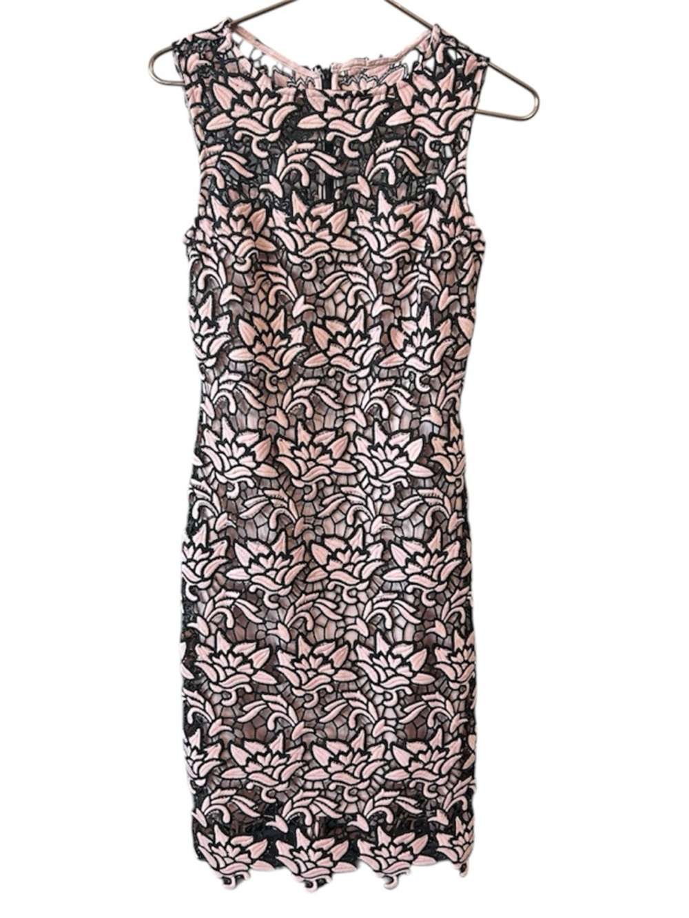 Julia Jordan Sleeveless Pink Floral Lace Sheath Dress